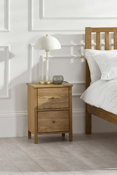 Camilla 2 Drawer Bedside in Oak - Luminex FurnitureBedside TableCOX302