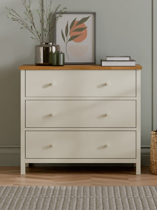 Camilla 3 Drawer Chest - Ivory and Oak - Luminex FurnitureChest of drawersCOX403