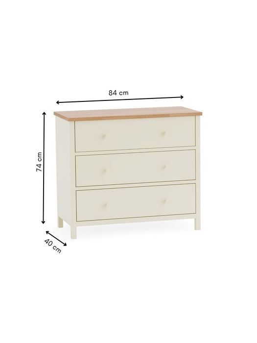 Camilla 3 Drawer Chest - Ivory and Oak - Luminex FurnitureChest of drawersCOX403