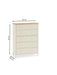 Camilla 5 Drawer Wide Chest - Ivory and Oak - Luminex FurnitureChest of drawersCOX404