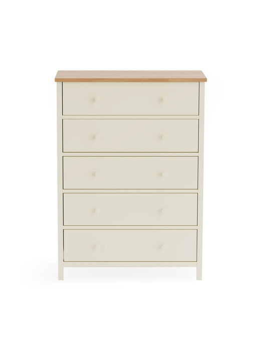 Camilla 5 Drawer Wide Chest - Ivory and Oak - Luminex FurnitureChest of drawersCOX404