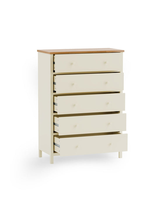 Camilla 5 Drawer Wide Chest - Ivory and Oak - Luminex FurnitureChest of drawersCOX404