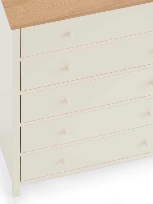 Camilla 5 Drawer Wide Chest - Ivory and Oak - Luminex FurnitureChest of drawersCOX404