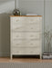 Camilla 5 Drawer Wide Chest - Ivory and Oak - Luminex FurnitureChest of drawersCOX404