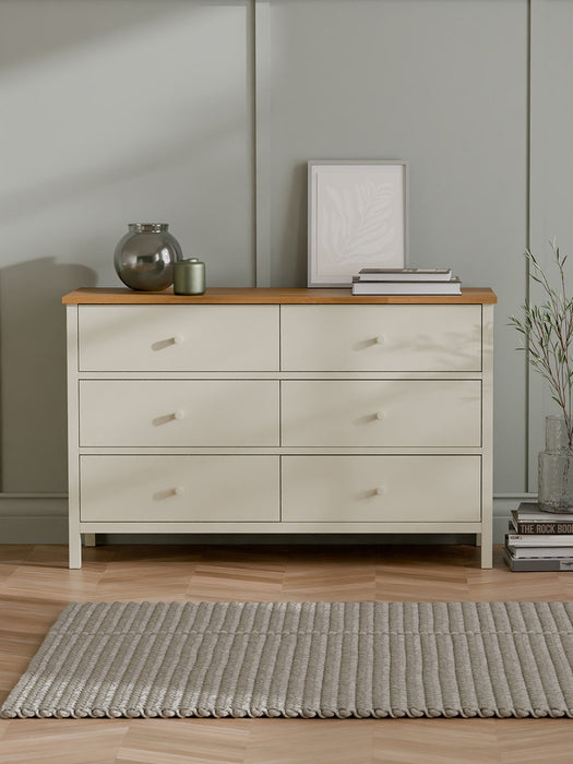 Camilla 6 Drawer Chest - Ivory and Oak - Luminex FurnitureChest of drawersCOX405