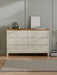 Camilla 6 Drawer Chest - Ivory and Oak - Luminex FurnitureChest of drawersCOX405