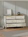 Camilla 6 Drawer Chest - Ivory and Oak - Luminex FurnitureChest of drawersCOX405