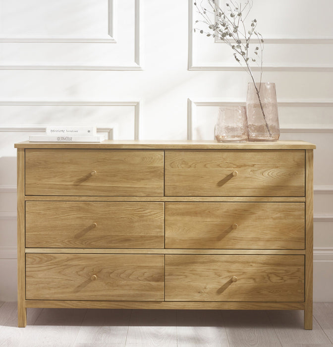 Camilla 6 Drawer Chest - Oak - Luminex FurnitureChest of drawersCOX305