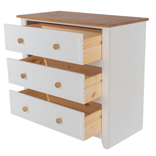 Capri 3 Drawer Chest – White - LuminexFurnitureChest of DrawersCP313