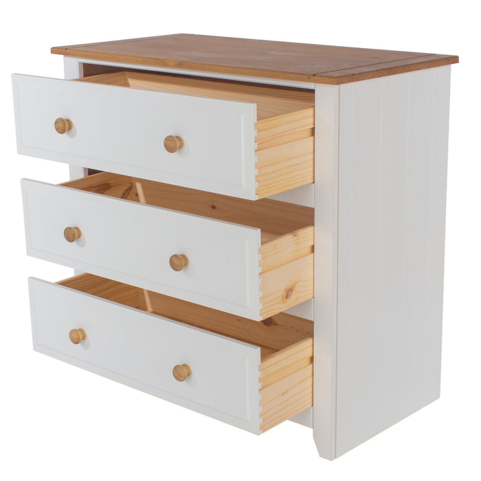Capri 3 Drawer Chest – White - LuminexFurnitureChest of DrawersCP313