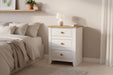 Capri Arctic White and Pine 3 Drawer Bedside Table - Luminex FurnitureBedside TableCP310