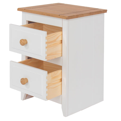 Capri Bedside Table 2 Drawer Petite Cabinet White - LuminexFurnitureBedside TableCP309