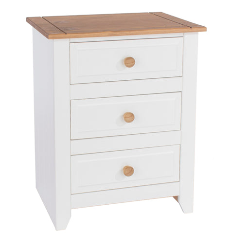 Capri Bedside Table 3 Drawer Cabinet White - LuminexFurnitureBedside TableCP310