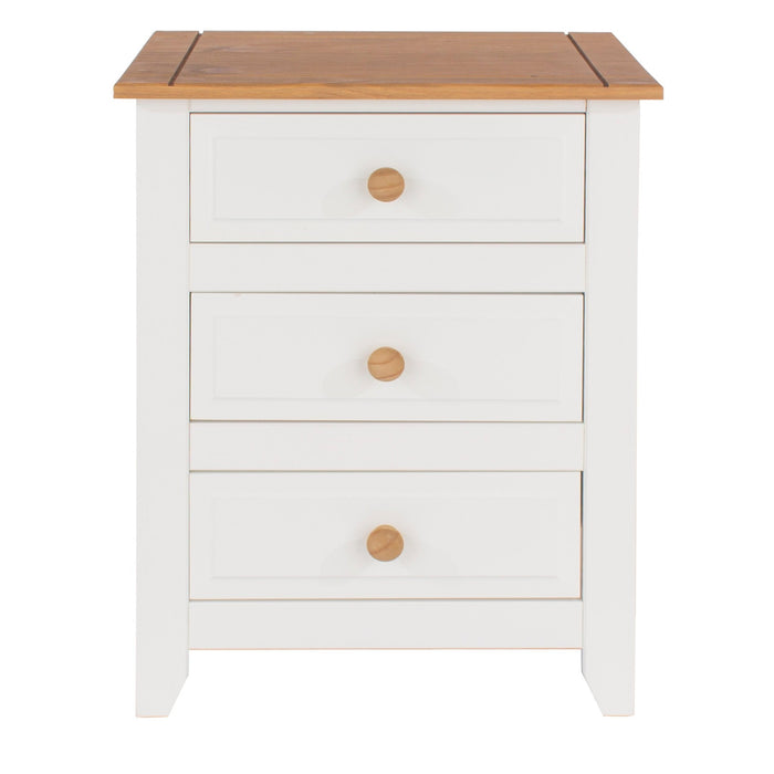 Capri Bedside Table 3 Drawer Cabinet White - LuminexFurnitureBedside TableCP310