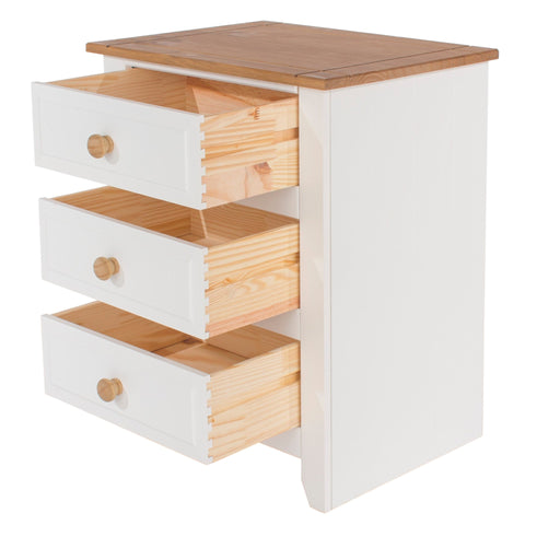 Capri Bedside Table 3 Drawer Cabinet White - LuminexFurnitureBedside TableCP310