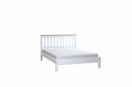 Capri White & Antique Pine Double Wooden Bed Frame - Luminex FurnitureWooden BedsCP460LE