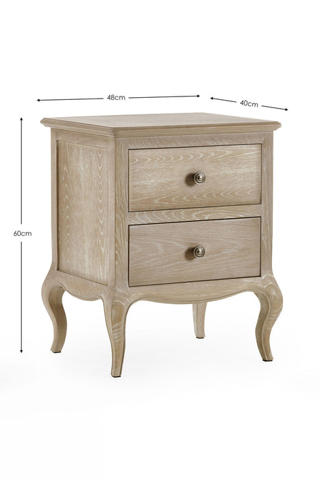 Carla 2 Drawer Curved Bedside Table – French - Inspired - Luminex FurnitureBedside TableCAM401