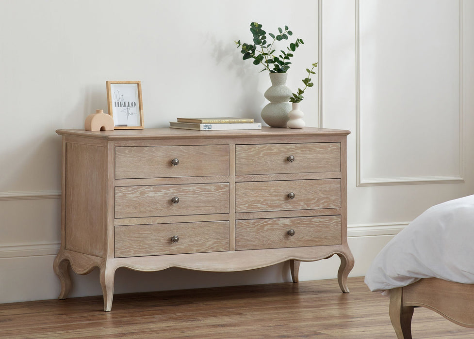 Carla 6 Drawer Wide Chest | Elegant French Bedroom Storage - Luminex FurnitureChest of drawersCAM403
