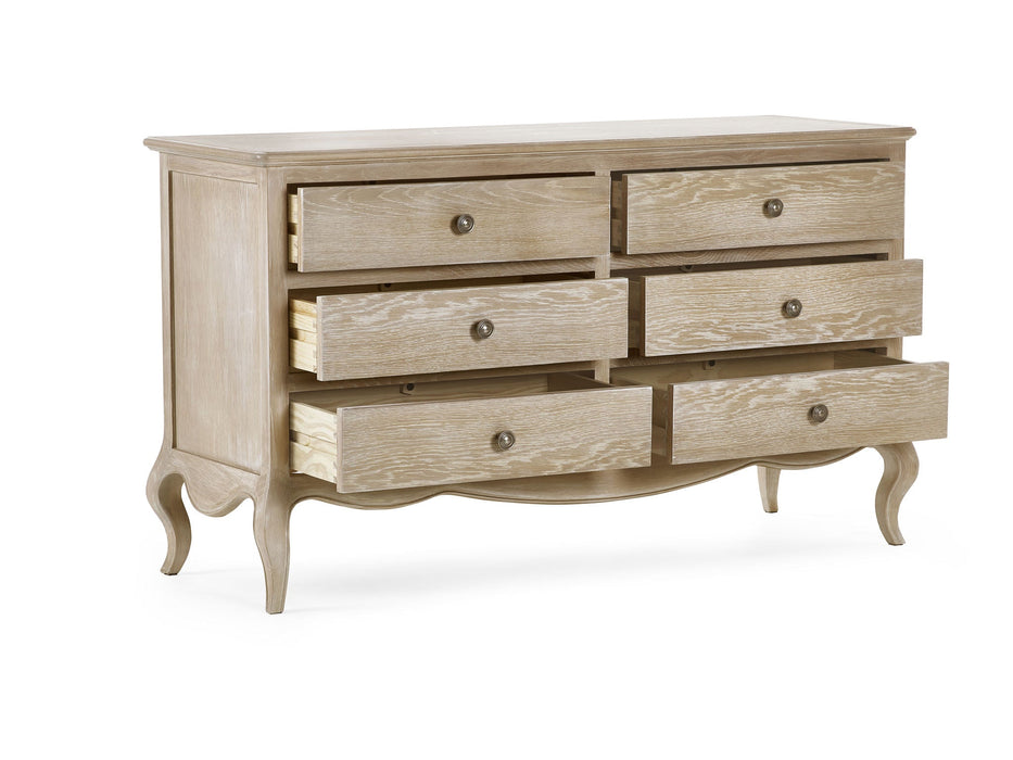 Carla 6 Drawer Wide Chest | Elegant French Bedroom Storage - Luminex FurnitureChest of drawersCAM403