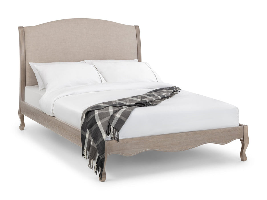 Carla Bed Limed Oak & Oatmeal Linen - Luminex FurnitureFabric BedsCAM301