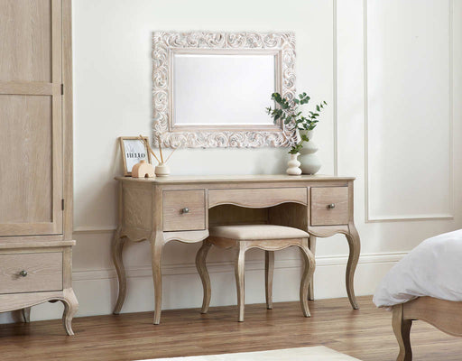 Carla Dressing Table & Stool with Limed Oak Finish | Elegant French Bedroom Set - Luminex FurnitureDressing TableCAM405