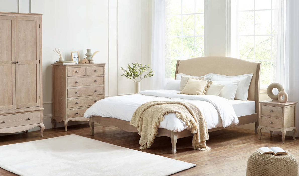 Carla Dressing Table & Stool with Limed Oak Finish | Elegant French Bedroom Set - Luminex FurnitureDressing TableCAM405