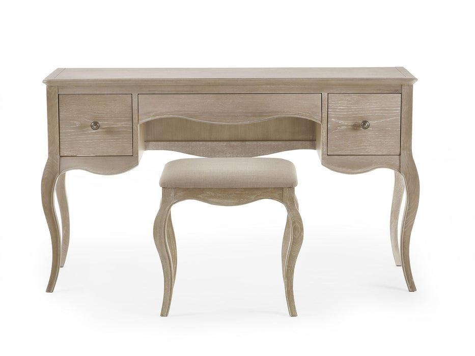 Carla Dressing Table & Stool with Limed Oak Finish | Elegant French Bedroom Set - Luminex FurnitureDressing TableCAM405