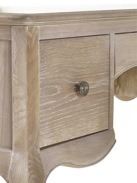 Carla Dressing Table & Stool with Limed Oak Finish | Elegant French Bedroom Set - Luminex FurnitureDressing TableCAM405