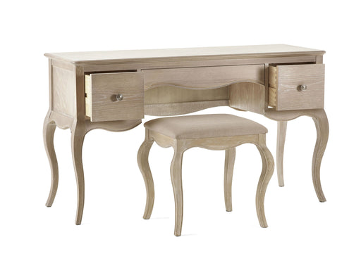 Carla Dressing Table & Stool with Limed Oak Finish | Elegant French Bedroom Set - Luminex FurnitureDressing TableCAM405
