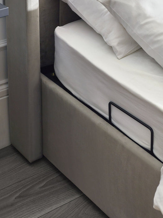 Carmen Side Lift Ottoman TV Bed - Light Grey - Luminex FurnitureFabric BedsCLA001
