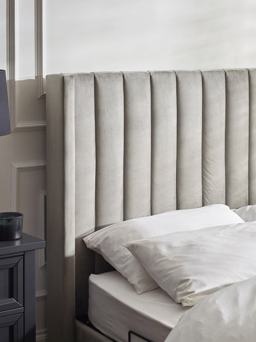 Carmen Side Lift Ottoman TV Bed - Light Grey - Luminex FurnitureFabric BedsCLA001