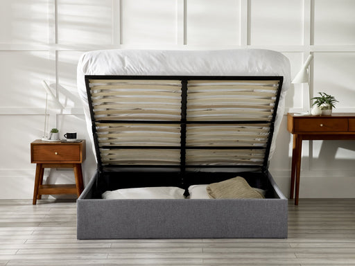 Caroline Ottoman Storage Bed - Grey - Luminex FurnitureFabric BedsMER301