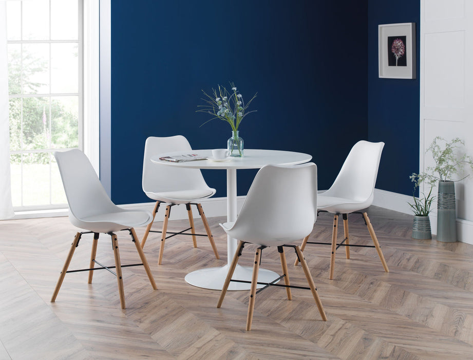 Carter Round Dining Table – White Metal Pedestal Base - Luminex FurnitureDining TableBLA101