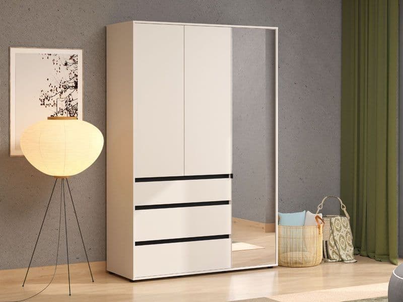 Celestia Cashmere 3 - Door 3 - Drawer Mirrored Wardrobe - Luminex FurnitureWardrobe3474