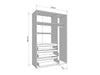 Celestia Cashmere 3 - Door 3 - Drawer Mirrored Wardrobe - Luminex FurnitureWardrobe3474