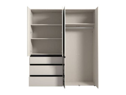 Celestia Cashmere 4 - Door 3 - Drawer Mirrored Wardrobe - Luminex FurnitureWardrobe3472