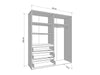 Celestia Cashmere 4 - Door 3 - Drawer Mirrored Wardrobe - Luminex FurnitureWardrobe3472