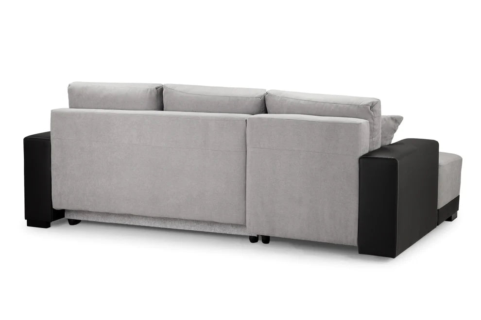 Charleston Black & Grey Left Hand Corner Sofa Bed – Stylish 4 Seater - Luminex FurnitureSofascimiano_black_grey_left_hand