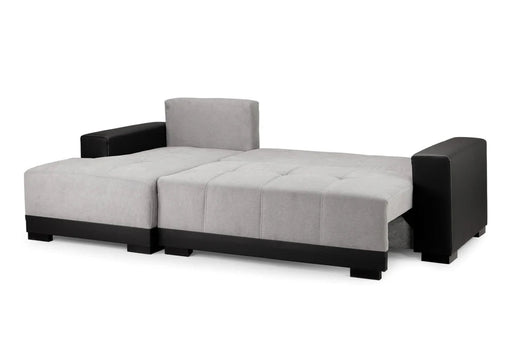 Charleston Black & Grey Left Hand Corner Sofa Bed – Stylish 4 Seater - Luminex FurnitureSofascimiano_black_grey_left_hand