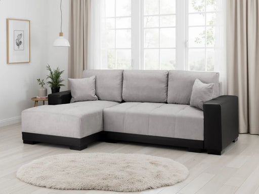 Charleston Black & Grey Left Hand Corner Sofa Bed – Stylish 4 Seater - Luminex FurnitureSofascimiano_black_grey_left_hand