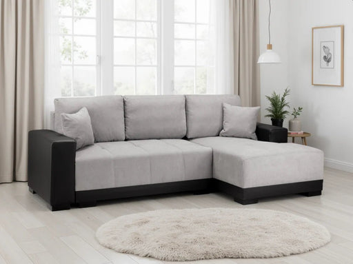 Charleston Black & Grey Right Hand Corner Sofa Bed - Luminex FurnitureSofascimiano_black_grey_right_hand