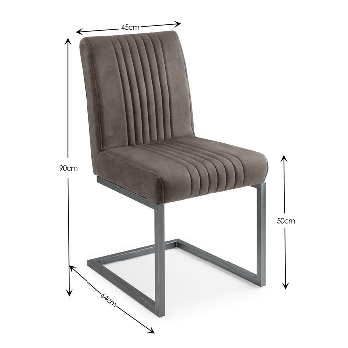 Charlotte Charcoal Grey Suede Dining Chairs – Set of 2 - Luminex FurnitureChairsBRO014
