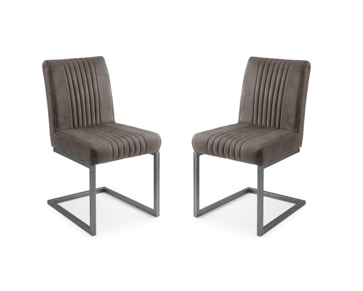 Charlotte Charcoal Grey Suede Dining Chairs – Set of 2 - Luminex FurnitureChairsBRO014
