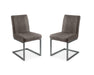 Charlotte Charcoal Grey Suede Dining Chairs – Set of 2 - Luminex FurnitureChairsBRO014