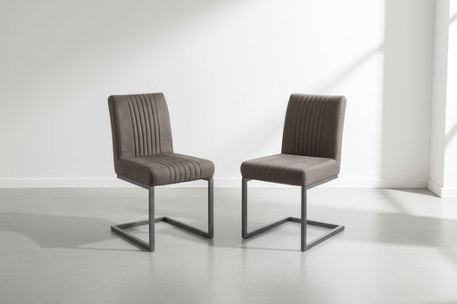 Charlotte Charcoal Grey Suede Dining Chairs – Set of 2 - Luminex FurnitureChairsBRO014