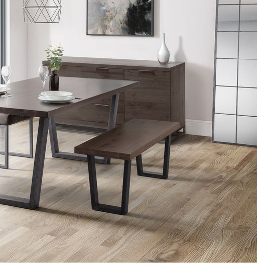 Charlotte Dark Oak Bench – Industrial Style Seating - Luminex FurnitureBench SeatBRO023