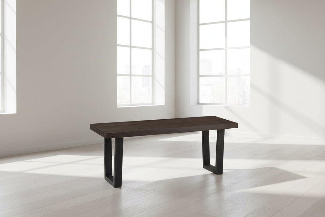 Charlotte Dark Oak Bench – Industrial Style Seating - Luminex FurnitureBench SeatBRO023