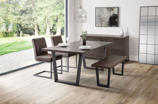 Charlotte Dark Oak Bench – Industrial Style Seating - Luminex FurnitureBench SeatBRO023