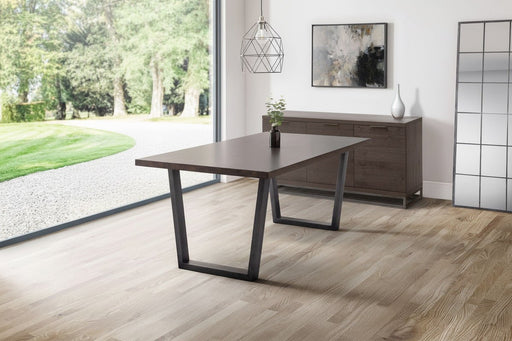 Charlotte Dining Table - Dark Oak & Metal Legs - Luminex FurnitureDining TableBRO021