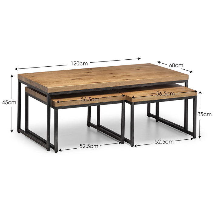 Charlotte Nesting Coffee Tables - Oak - Luminex FurnitureCoffee TableBRO004